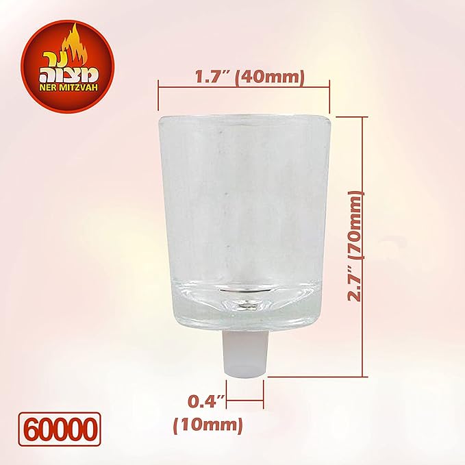 Candle Cups With Rubber Stand {Judaica-lecht-Glasses & Accessories} Manchester Judaica