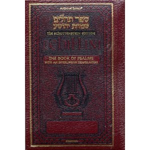 Schottenstein Ed Tehillim: Book of Psalms Interlinear Translation Leather M {ספרים-תפילות-תהלים} Manchester Judaica