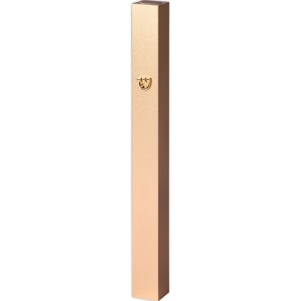 Aluminum Mezuzah 15 Cm - with Metal Shin - Gold {Judaica-Home-Mezuzah Holder} Manchester Judaica