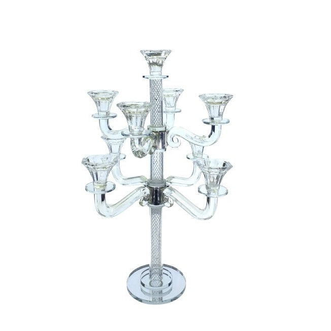 Crystal Candalabra 9 branch 47cm {Judaica-Lecht-Candlesticks, Candelabra} Manchester Judaica