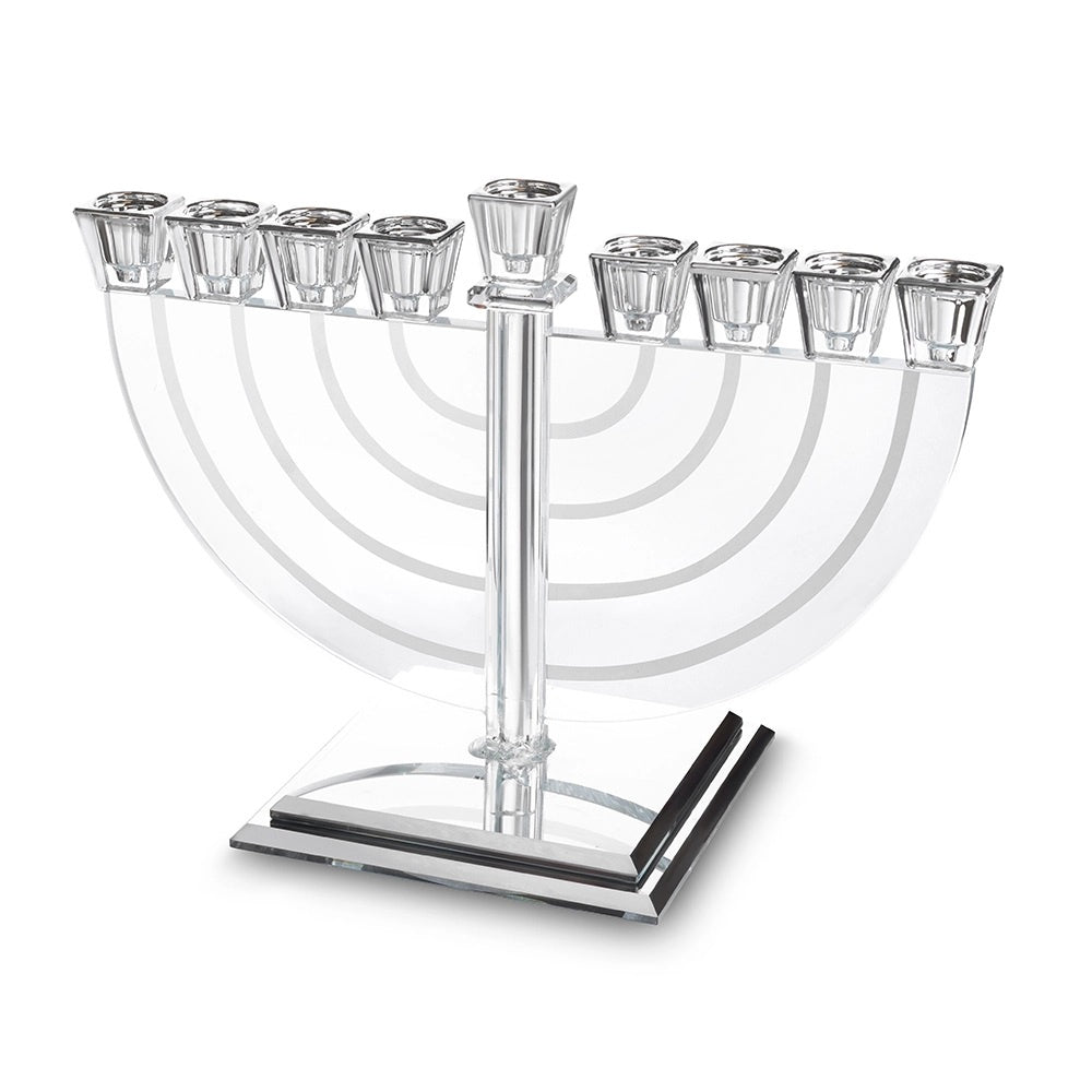 Crystal Elegant Menorah 22x30 cm {Holiday-Chanukah-Menorah} Manchester Judaica