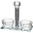 Crystal Salt Holder 12*11cm with Glass Chips {Judaica-Tabletop-Salt Holder} Manchester Judaica
