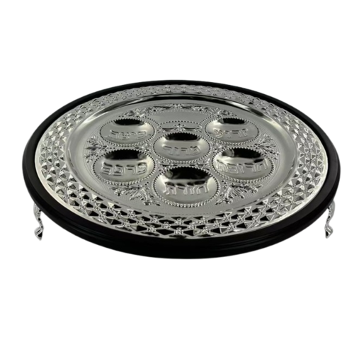 Pesach Plate with legs {Holiday-Pesach-Ka’arah Pesach Plates} Manchester Judaica