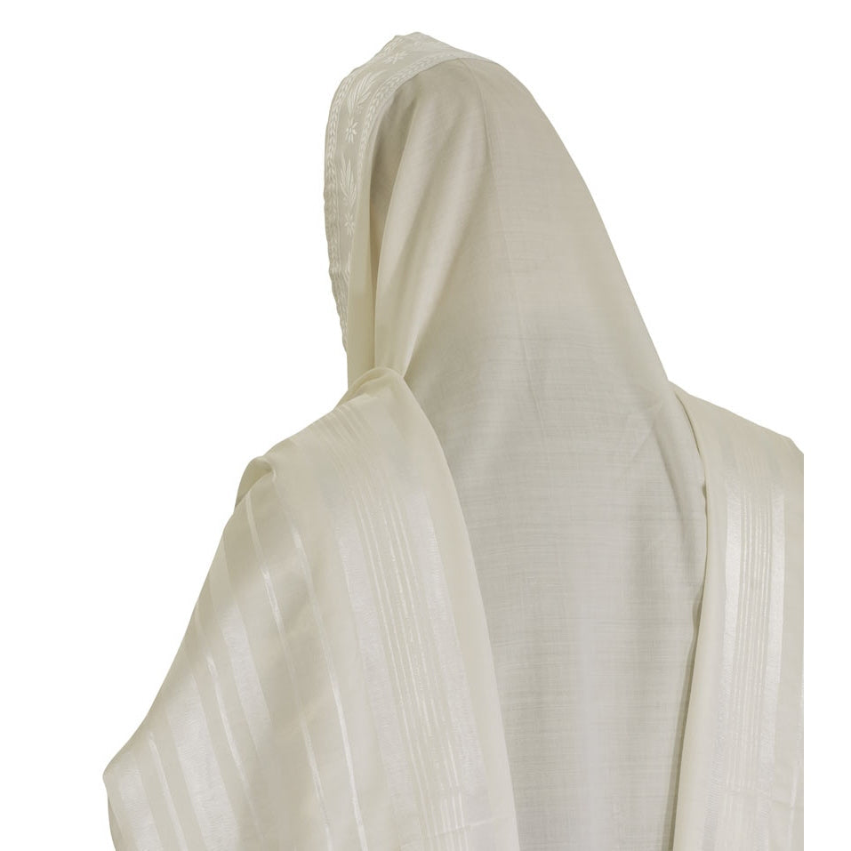 Tallis Rechalim - White Stripes {Judaica-Clothing-Tallis} Manchester Judaica