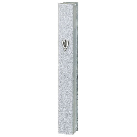 Glass Mezuzah 15Cm - Glitter With Silver Shin {Judaica-Home-Mezuzah Holder} Manchester Judaica