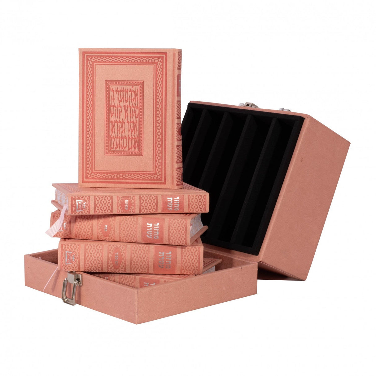 מחזור עטרת החדש בינוני ה' כרכים - אידיש טייטש (in gift box PINK) {ספרים-תפילות-מחזורים} Manchester Judaica