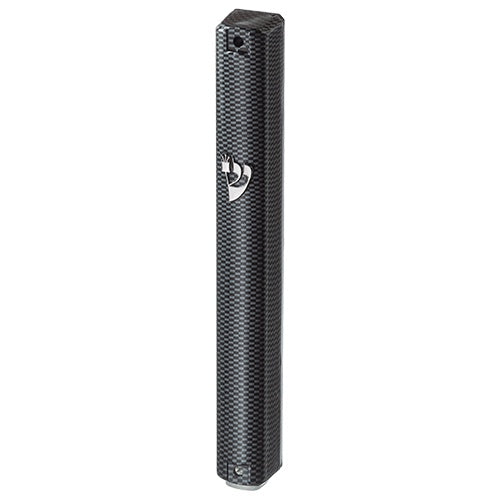 Plastic Mezuzah 15Cm - 3D Metallic Paint - Checkered Design {Judaica-Home-Mezuzah Holder} Manchester Judaica