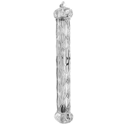 Plastic Mezuzah 15Cm - Crown And Diamond - Transparent {Judaica-Home-Mezuzah Holder} Manchester Judaica