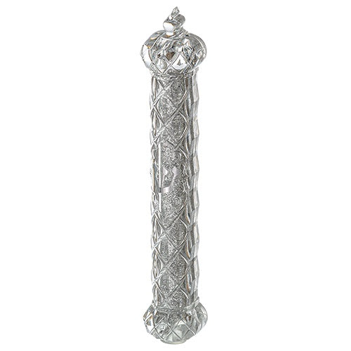 Plastic Mezuzah 15Cm - Crown And Diamond - Transparent With Glitter {Judaica-Home-Mezuzah Holder} Manchester Judaica