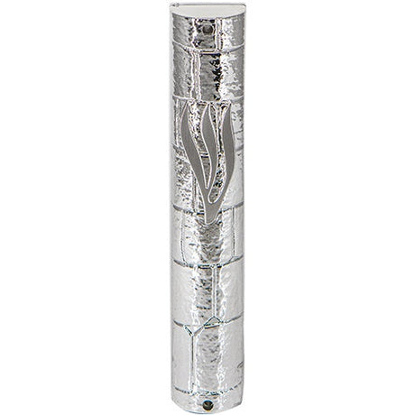 Plastic Mezuzah 15Cm - Kosel Stones - Silver {Judaica-Home-Mezuzah Holder} Manchester Judaica
