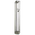 Plastic Mezuzah 15Cm - Transparent With Silver Shin {Judaica-Home-Mezuzah Holder} Manchester Judaica