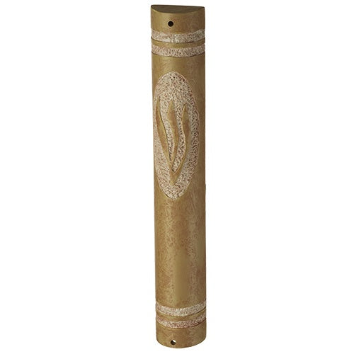 Polyresin Mezuzah 15 Cm - Stone Like - Brown {Judaica-Home-Mezuzah Holder} Manchester Judaica