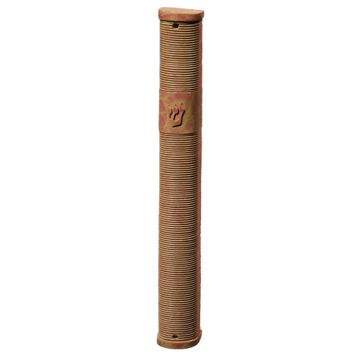 Polyresin Mezuzah 15Cm - Brown {Judaica-Home-Mezuzah Holder} Manchester Judaica