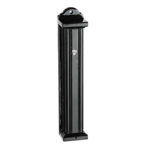 Wood Mezuzah 20Cm- Black Stripes {Judaica-Home-Mezuzah Holder} Manchester Judaica