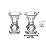 Elegant Crystal Candlestick 8.5 cm