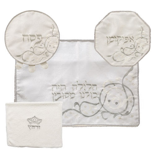 Brockett Pesach 4 pcs Set {Holiday-Pesach-Matzah Tash & Pesach Set} Manchester Judaica