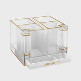 Classic Cutlery Holder with Salt & Bencher Set {Judaica-Tabletop-Holders & Dishes} Manchester Judaica