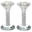 Crystal Candlesticks Pair - 12 cm {Judaica-Lecht-Candlesticks, Candelabra} Manchester Judaica