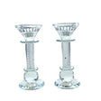 Crystal Candlesticks pair 17cm {} Manchester Judaica