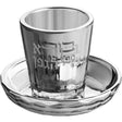 Crystal Kiddush Cup 7 cm with Plate {Judaica-Tabletop-Kiddush Cup} Manchester Judaica