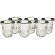 Crystal Liquer Set with 6 Cups - 6 cm {Judaica-Tabletop-Wine & Liquor} Manchester Judaica