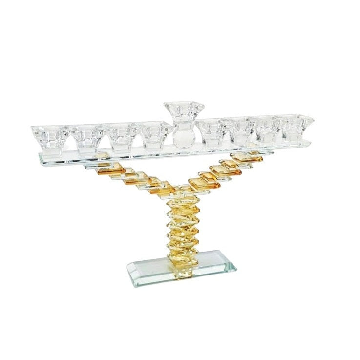 Crystal Menorah Steps Gold 24