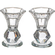 Elegant Crystal Candlestick 8.5 cm {Judaica-Lecht-Candlesticks, Candelabra} Manchester Judaica