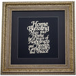 Framed Blessing with Gold Plate 42x43 cm {Judaica-Blessing-Birchas Habayis Blessing} Manchester Judaica