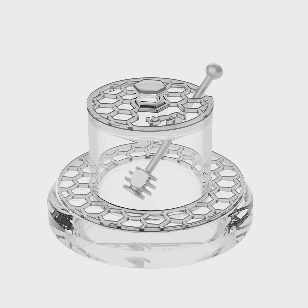 Honeycomb Honey Dish v.2 - Silver