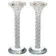 Pair of Crystal Candlesticks 18 cm with Stones {Judaica-Lecht-Candlesticks, Candelabra} Manchester Judaica