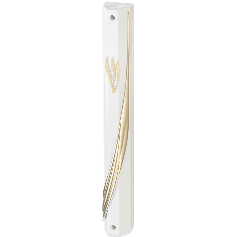 Plastic White Mezuzah with Rubber Cork 15 cm {Judaica-Home-Mezuzah Holder} Manchester Judaica