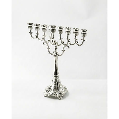 Silver Plated Menorah 32cm {Holiday-Chanukah-Menorah} Manchester Judaica