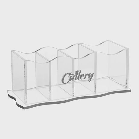 Wave Cutlery Holder - Silver
