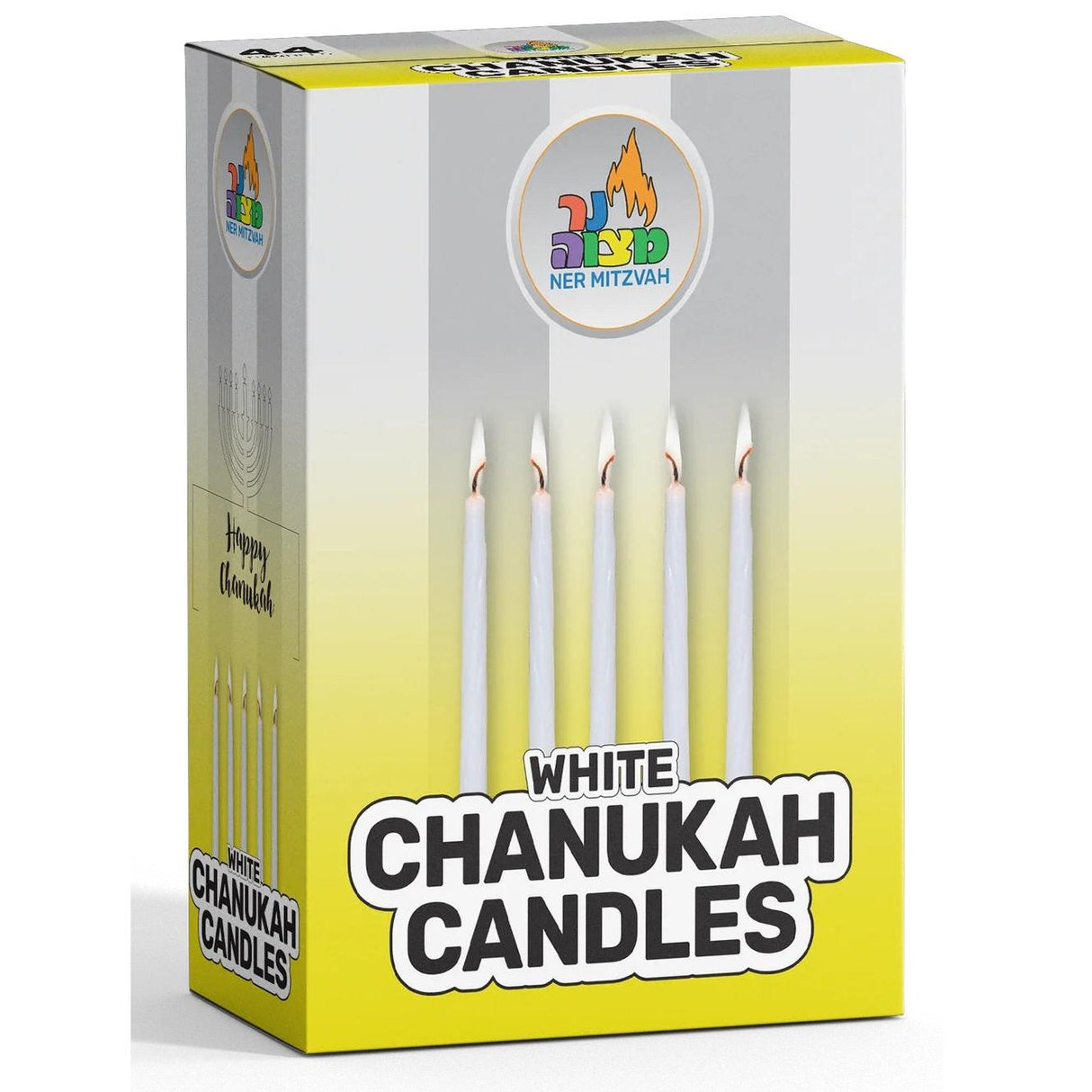 White Chanukah Candles {Holiday-Chanukah-Lecht} Manchester Judaica