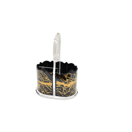 Acrylic Cuttlery Holder Black and Gold Judaica-Home-items 12485 Manchester Judaica