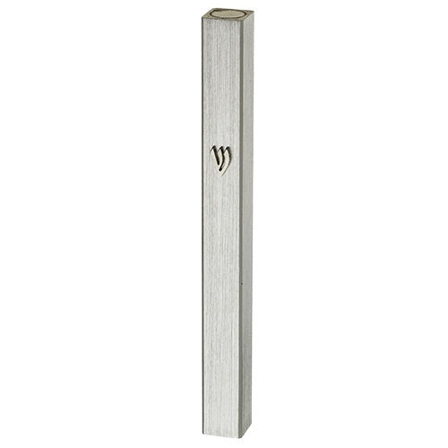 Aluminum Mezuzah 15cm - Silver 23440 Judaica-Home-Mezuzah Holder 23440 Manchester Judaica