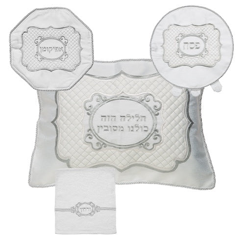 Brockett 4pcs Pesach Set 65476 Holiday-Pesach-Matzah Tash & Pesach Set 465476 Manchester Judaica