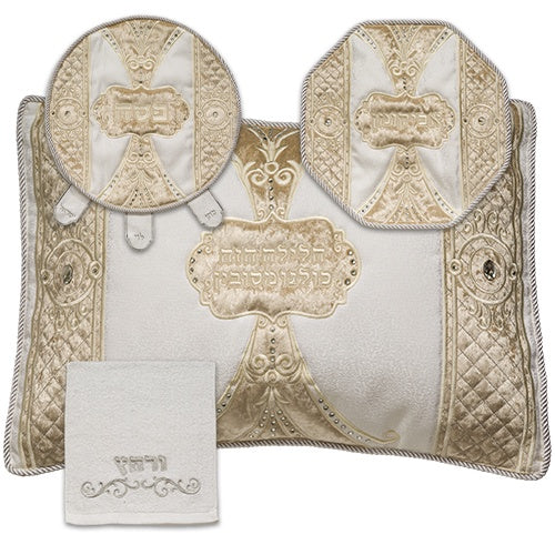 Brockett & Velvet 4pcs Pesach Set 66581 Holiday-Pesach-Matzah Tash & Pesach Set 466581 Manchester Judaica