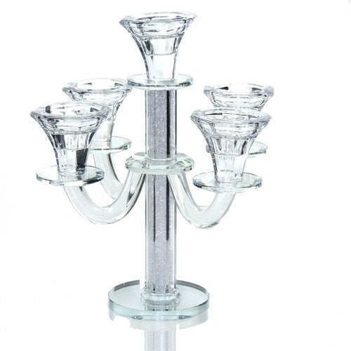 Crystal Candelabra 5 branch 12342 Judaica-Lecht-Candlesticks, Candelabra 12220 Manchester Judaica