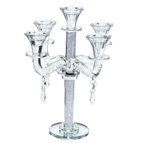 Crystal Candelabra 5 branch 188 Judaica-Lecht-Candlesticks, Candelabra 517 Manchester Judaica