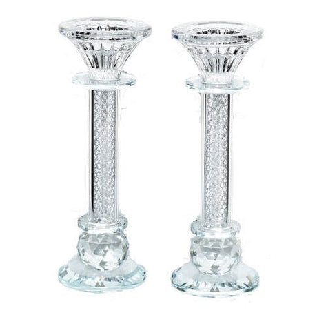 Crystal Candlesticks pair 20cm Judaica-Lecht-Candlesticks, Candelabra 12350 Manchester Judaica