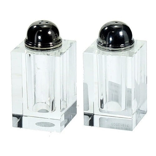 Crystal Salt Cellar Pair Judaica-Tabletop-Salt Holder 12131 Manchester Judaica