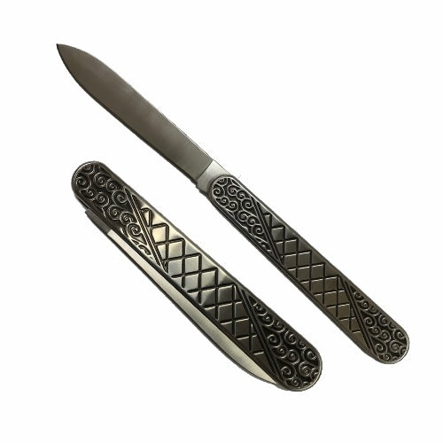 foldable shabbos knife 35cm decorated Judaica-Tabletop-Knife & Accessories 476 Manchester Judaica