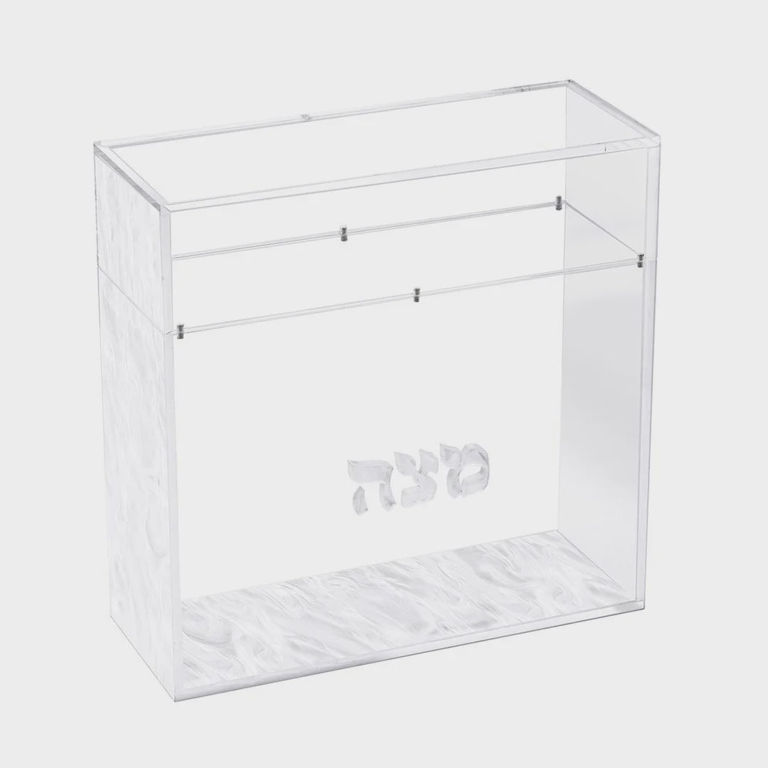 Matzah Box, Large - White Pearl Holiday-Pesach-Matzah Box 34153 Manchester Judaica