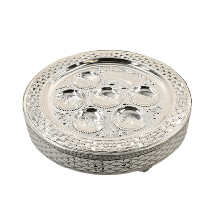 Matzah Box with silver Tray Holiday-Pesach-Ka’arah Pesach Plates 12399 Manchester Judaica