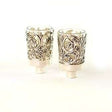 pair of silver plated glass oil cups Judaica-lecht-Glasses 287 Manchester Judaica