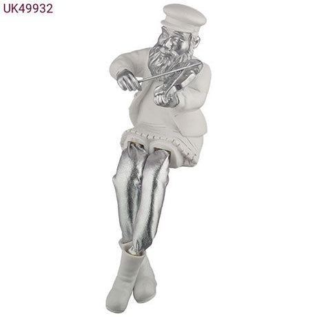 Sitting Figurine Playing on Violin - white Judaica-Home-Polyresin Sitting 449932 Manchester Judaica