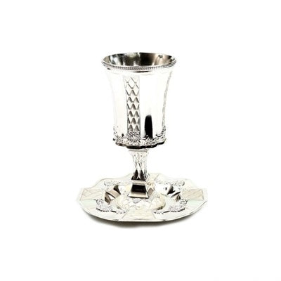 Stainless Steel Footed Becher {Judaica-Tabletop-Kiddush Cup} Manchester Judaica