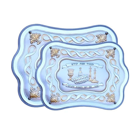 White Royal Corkscrew Challah Tray - large Judaica-Tabletop-Challah Board 13171 Manchester Judaica