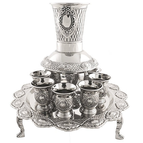 Wine Divider With Legs And Kiddush Cups {Judaica-Tabletop-Kiddush Cup} Manchester Judaica